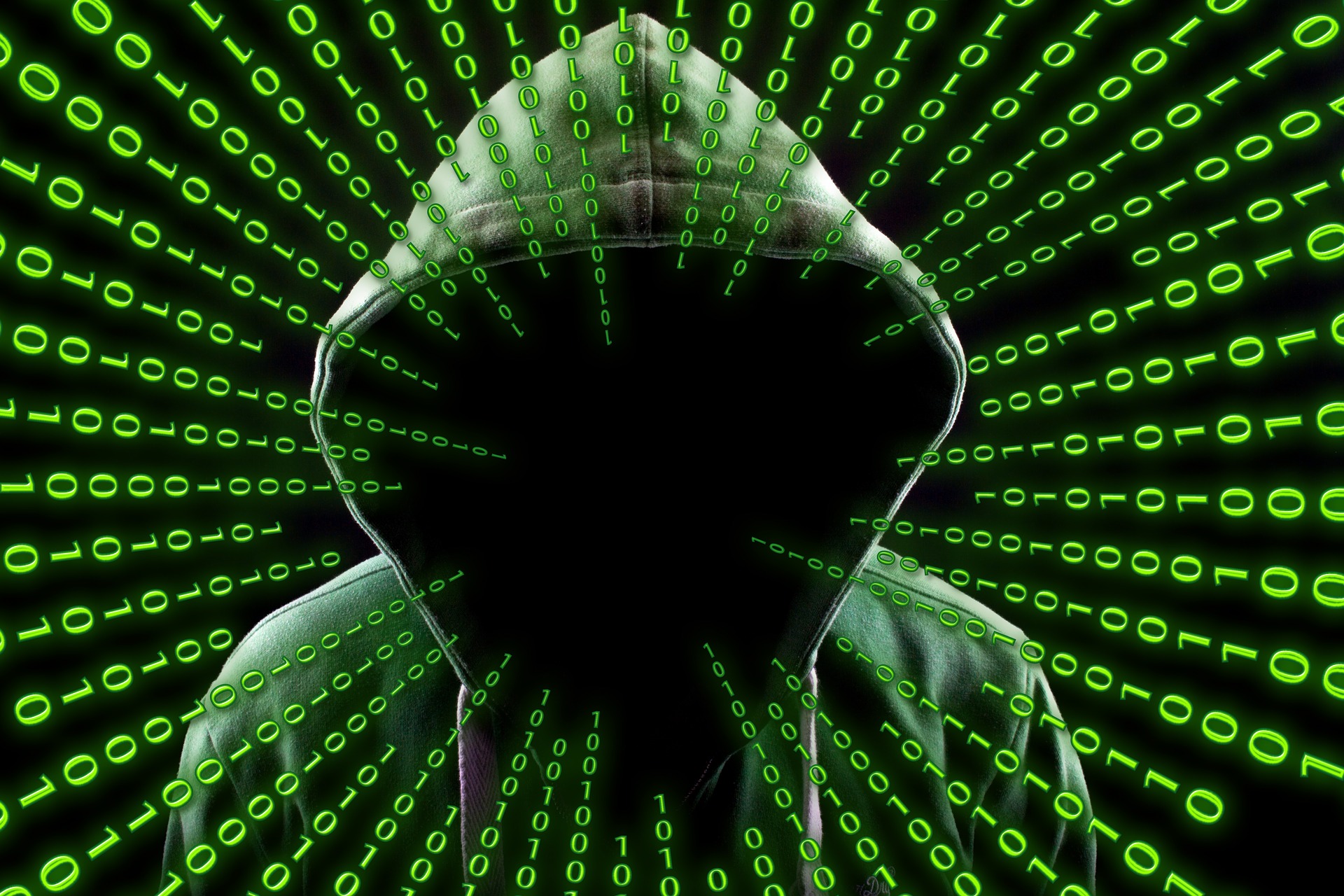 Hacker face with bitmask
